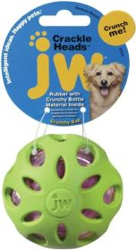 JW Pet Crackle Heads Rubber Ball Dog Toy Medium