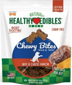 Nylabone Natural Healthy Edibles Beef & Cheese Chewy Bites Dog Treats