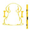 Lovely Dog Wiper Sticker Dog Windshield Wiper for Rear Car Window - Yellow