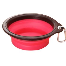 Portable Pet Bowls Dog Bowls Cat Bowls Pet Supplies Dog accessories- Rose Red