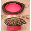 Portable Pet Bowls Dog Bowls Cat Bowls Pet Supplies Dog accessories- Rose Red