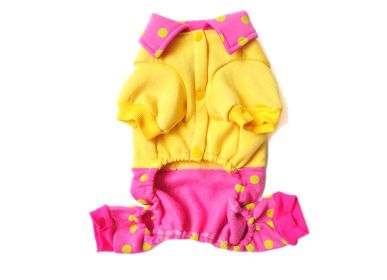 [Yellow Dots] Dog's Cute Bib Pants Pet Clothing Puppy Clothes Pet Apparel (MM)