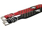 Adjustable PU Leather Spiked Studded Dog Collar Pet Collar(16~19 In, Red)