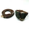 Camouflage leather dog collar bandana and leash set