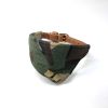 Camouflage leather dog collar bandana and leash set
