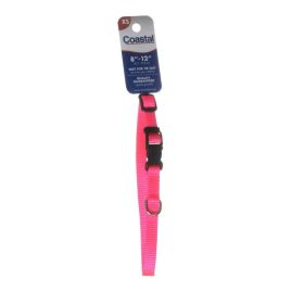 Tuff Collar Nylon Adjustable Collar - Neon Pink (size: 8"-12" Long x 3/8" Wide)