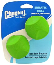 Chuckit Erratic Ball for Dogs (size: Medium Ball - 2.25" Diameter (2 Pack))