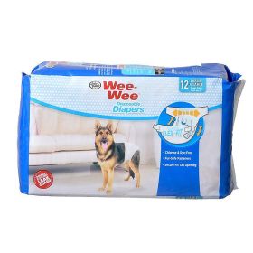 Four Paws Wee Wee Diapers for Dogs (size: 12 Pack - Large (Dogs 35-45 lbs with 20"-27" Waist))