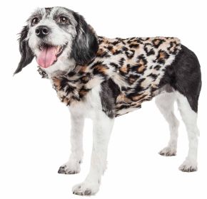 Pet Life  Luxe 'Lab-Pard' Dazzling Leopard Patterned Mink Fur Dog Coat Jacket (Option: X-Small)