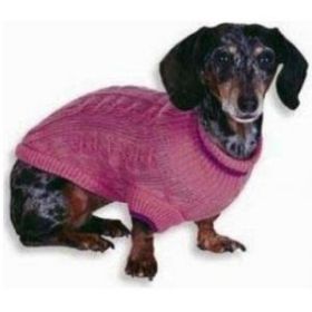 Fashion Pet Cable Knit Dog Sweater - Pink (size: X-Small (8"-10" From Neck Base to Tail))