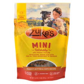 Zukes Mini Naturals Dog Treats - Peanut Butter & Oats Recipe (size: 1 lb)