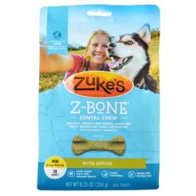 Zukes Z-Bones Dental Chews - Clean Apple Crisp (size: Mini (18 Pack - 9 oz))