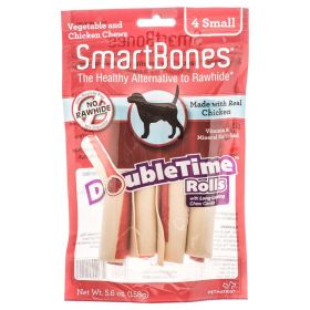 SmartBones DoubleTime Roll Chews for Dogs - Chicken (size: Small - 4 Pack - (5" Long - For Dogs 11-25 lbs))