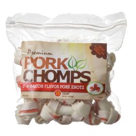 Pork Chomps Premium Pork Knotz - Bacon Flavor (size: Mini - 18 Count - (3"-4" Chews))