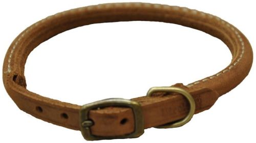 CircleT Rustic Leather Dog Collar Chocolate (size: 10"L x 3/8"W)