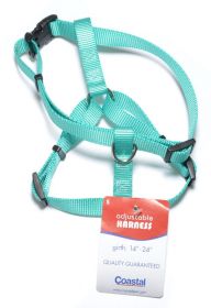 Coastal Pet Teal Nylon Adjustable Dog Harness (size: 14-20"L x 5/8"W)