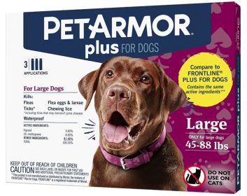 PetArmor Plus Flea and Tick Treatment for Large Dogs (45-88 Pounds) (size: 3 count)