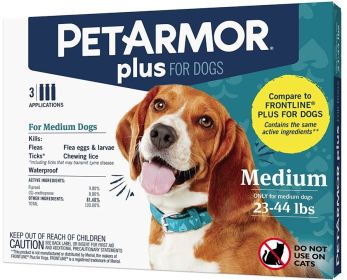 PetArmor Plus Flea and Tick Treatment for Medium Dogs (23-44 Pounds) (size: 3 count)