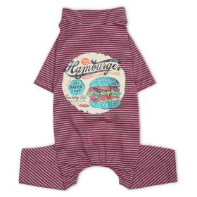 Touchdog Onesie Lightweight Breathable Printed Full Body Pet Dog T-Shirt Pajamas (Option: Size X-Small,Color Red)