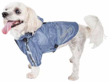 Dog Helios  'Torrential Shield' Waterproof Multi-Adjustable Pet Dog Windbreaker Raincoat (Option: X-Small, Blue)