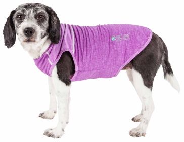 Pet Life  Active 'Aero-Pawlse' Heathered Quick-Dry And 4-Way Stretch-Performance Dog Tank Top T-Shirt (Option: X-Small, Purple)